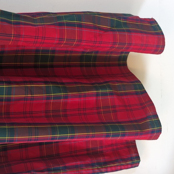 Nicole Miller Red Smocked Tartan Plaid Puff Sleeve Dress S - Picture 13 of 16